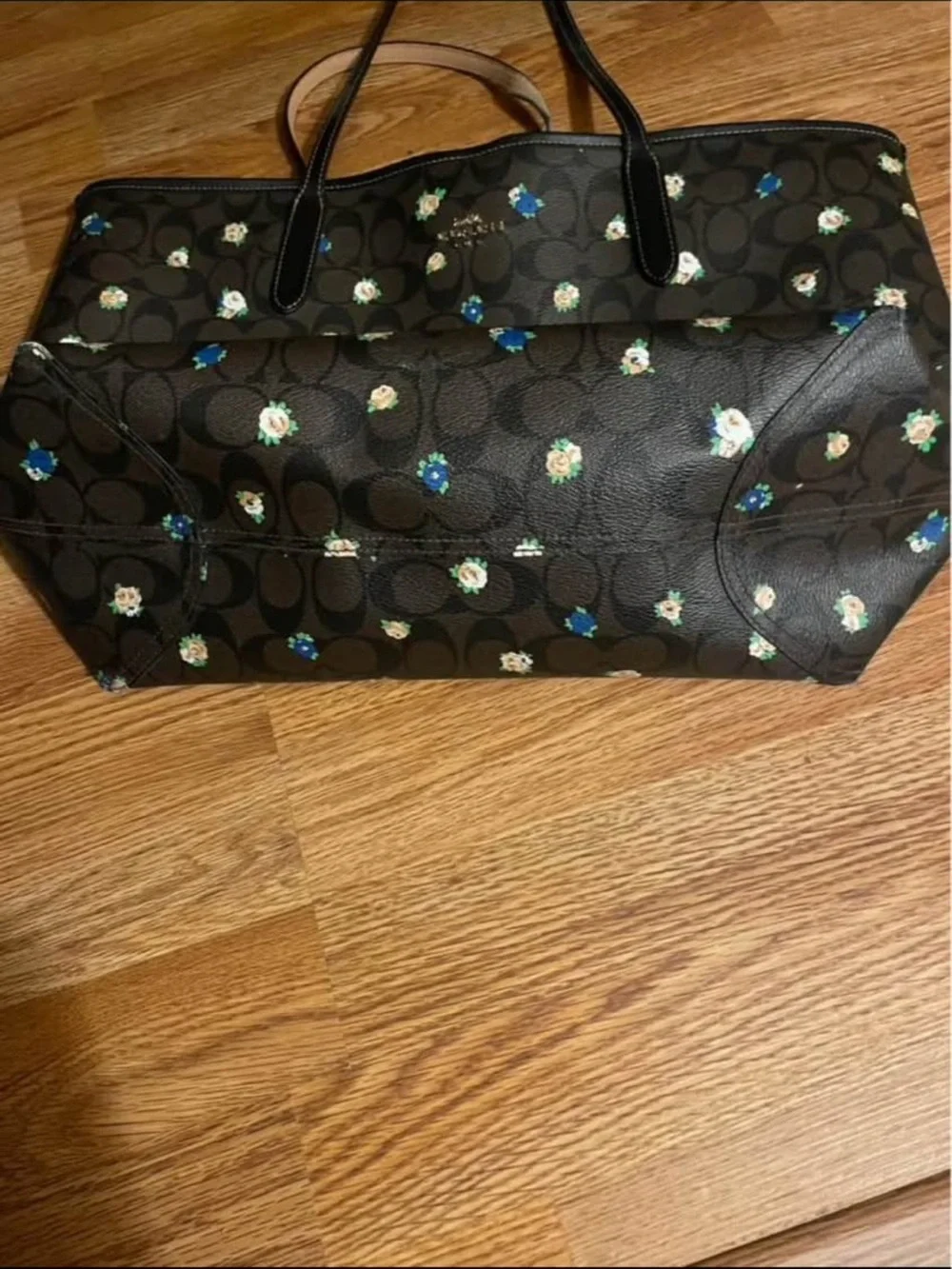 This is the Coach City Tote in Signature Canvas with Vintage Mini Rose Print